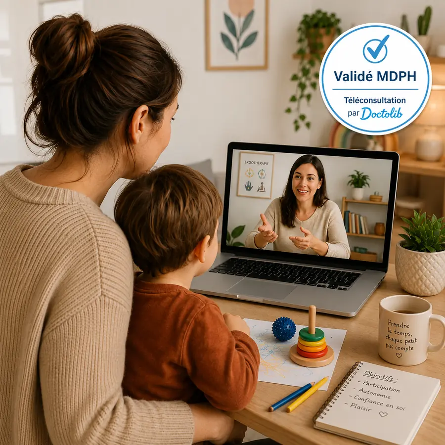 Bilan en ergothérapie en téléconsultation Doctolib pour enfant, Ergothérapeute Toulouse